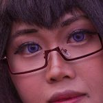 Blue-eyed cosplayer, by Len Walker